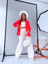 Neon orange, ONE SIZE jacket with gathered sleeves
